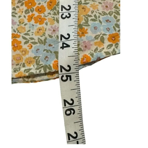 NEW American Eagle Women's Medium Oversized Resort Shirt Orange Ditsy Floral - Picture 6 of 7